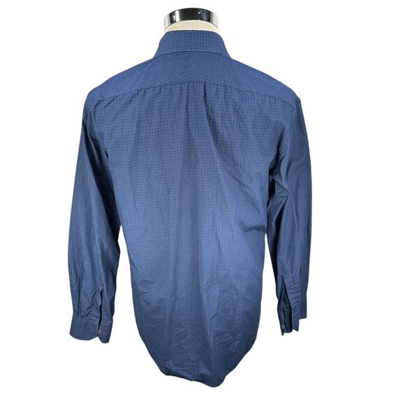 Paul Smith Dress Shirt Men's 15.5 39 Blue Geometric Formal Classic Long Sleeve - Picture 5 of 10